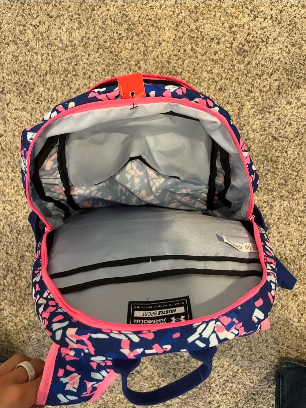 Under Armour Navy Pink Multi-Print Backpack